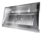 Stainless steel wall-mounted slanted extractor hood, 1000mm wide, with integrated lighting. view 3