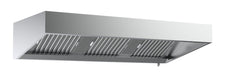 Stainless steel wall-mounted slanted extractor hood, 1200mm wide