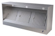 Stainless steel wall-mounted box hood with integrated lighting and dual filters view 2