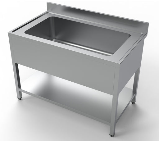 Combisteel stainless steel sink unit, 1200mm width with single large basin.
