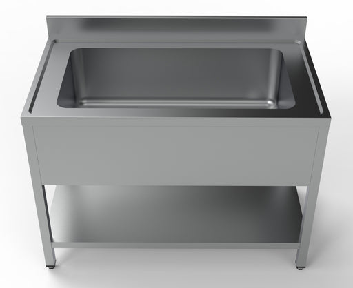 Combisteel stainless steel sink unit, 1200mm width with single large basin. view 2