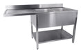 Stainless steel sink unit with bottom shelf, right-hand sink position, flat pack.