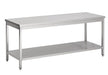 Stainless steel worktable with bottom shelf, 800mm wide, flat pack.