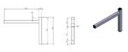 Stainless steel wall shelf mounting bracket, single design for 300mm shelving view 2