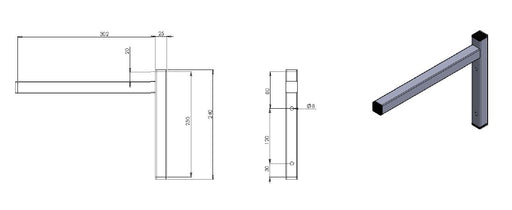 Stainless steel wall shelf mounting bracket, single design for 300mm shelving view 2