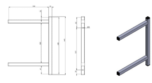 Stainless steel permanent bracket for wall shelf mounting view 2