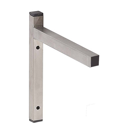 Stainless steel wall shelf bracket, single 400 model, mounted installation hardware