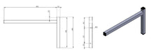 Stainless steel wall shelf bracket, single 400 model, mounted installation hardware view 2