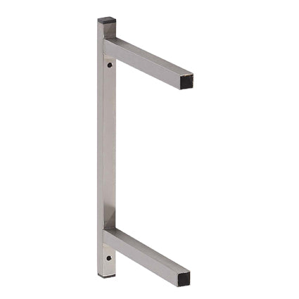 Stainless steel double bracket for wall mounted shelving installation
