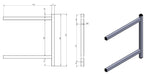 Stainless steel double bracket for wall mounted shelving installation view 2