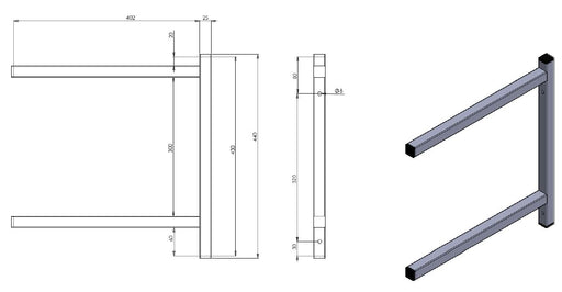 Stainless steel double bracket for wall mounted shelving installation view 2