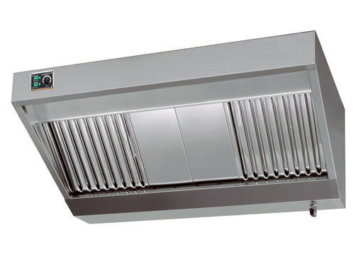 Combisteel wall-mounted extractor hood with stainless steel finish and dual filter system