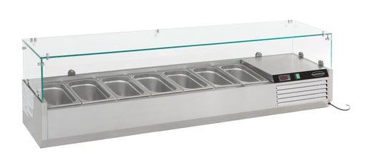 Stainless steel refrigerated countertop unit with GN container inserts