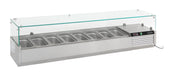 Stainless steel countertop refrigerated prep unit with eight 1/3 GN container capacity
