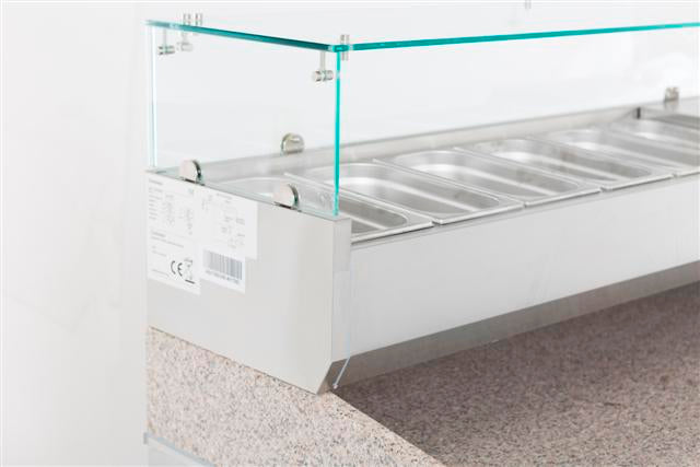 Stainless steel countertop refrigerated prep unit with eight 1/3 GN container capacity view 4
