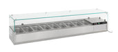 Stainless steel refrigerated counter top with nine 1/3 GN pan capacity