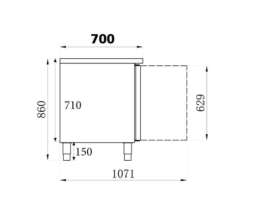 Stainless steel 2 door undercounter freezer with digital temperature controls view 2
