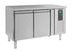 Stainless steel 2 door undercounter freezer with digital temperature controls
