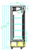 Black upright freezer with single glass door and four internal shelves, 680mm wide view 2