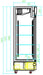 Tall black double glass door commercial freezer with LED lighting and digital controls view 2