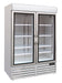 White Combisteel two glass door upright freezer with LED interior lighting