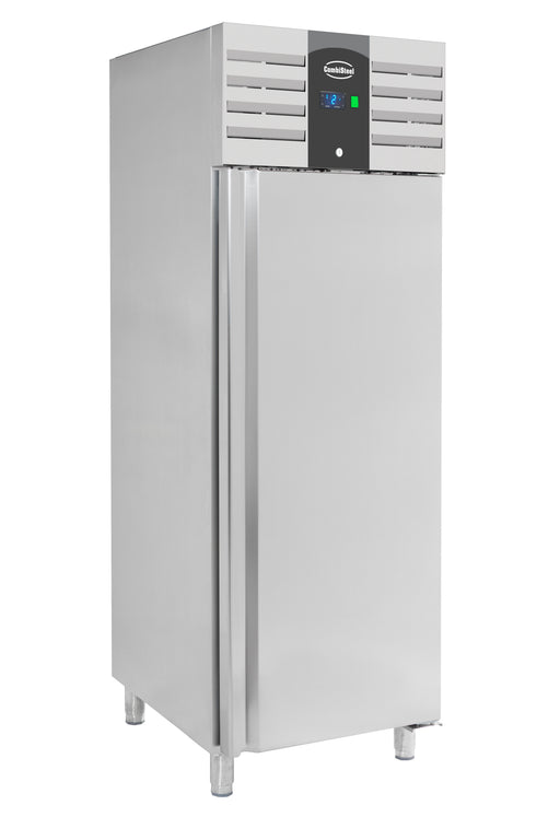 Stainless steel single door upright refrigerator with digital display panel