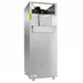 Stainless steel single door upright refrigerator with digital display panel view 7