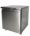 Stainless steel single door counter freezer with digital display and right-hinged door. view 2