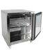 Stainless steel single door counter freezer with digital display and right-hinged door. view 4