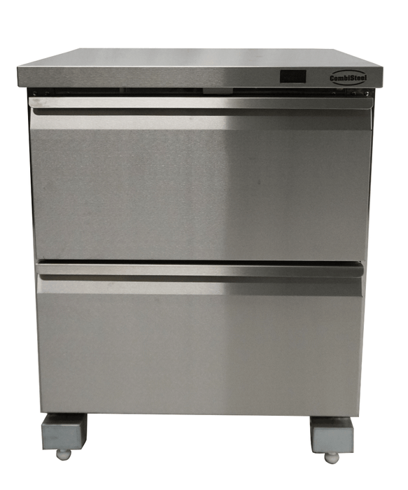 Stainless steel 2 drawer counter freezer with digital display panel view 3