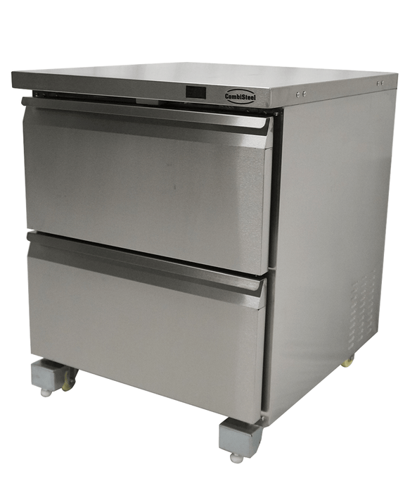 Stainless steel 2 drawer counter freezer with digital display panel view 4