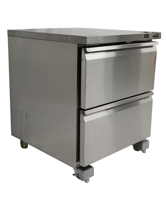 Stainless steel 2 drawer counter freezer with digital display panel view 5