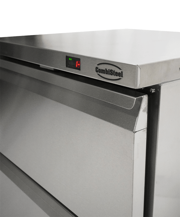 Stainless steel 2 drawer counter freezer with digital display panel view 7