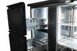 Black Combisteel backbar counter fridge with 3 solid doors and 2 drawers view 3