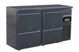 Black Combisteel 4 drawer undercounter refrigerator with stainless steel interior
