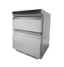 Stainless steel tabletop refrigerator with two pull-out drawers