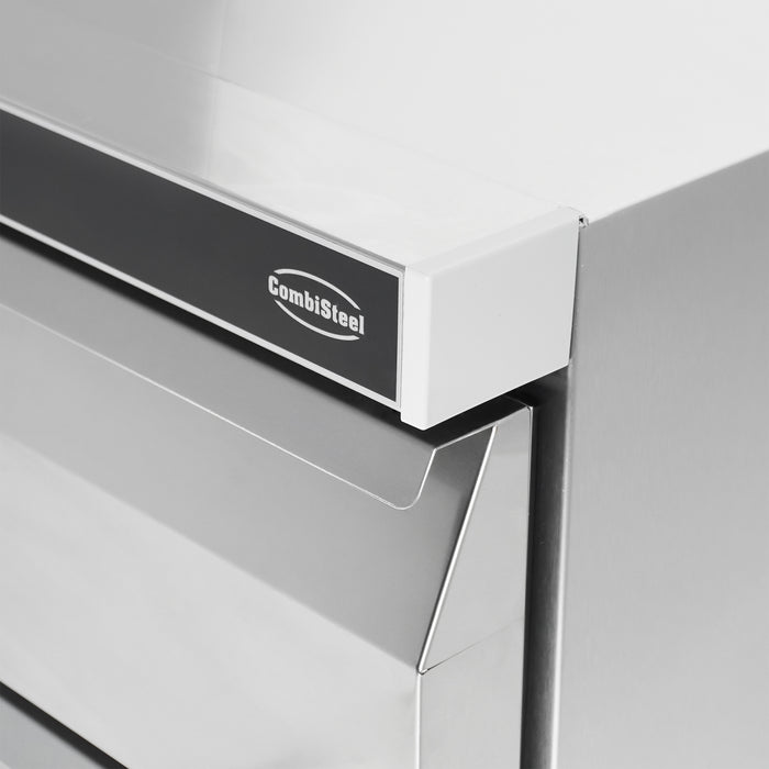 Stainless steel three drawer undercounter refrigerator with digital display view 6