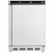 Stainless steel single door tabletop refrigerator with right-hand hinge door view 2