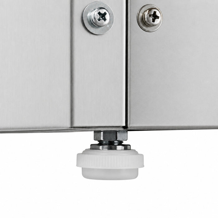 Stainless steel single door tabletop refrigerator with right-hand hinge door view 7