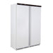 White two door commercial standing refrigerator with digital display