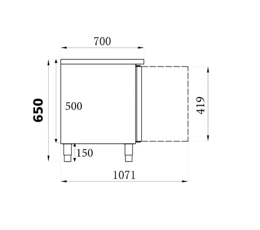 Stainless steel 2 door undercounter refrigerator with digital controls and ventilated cooling. view 2