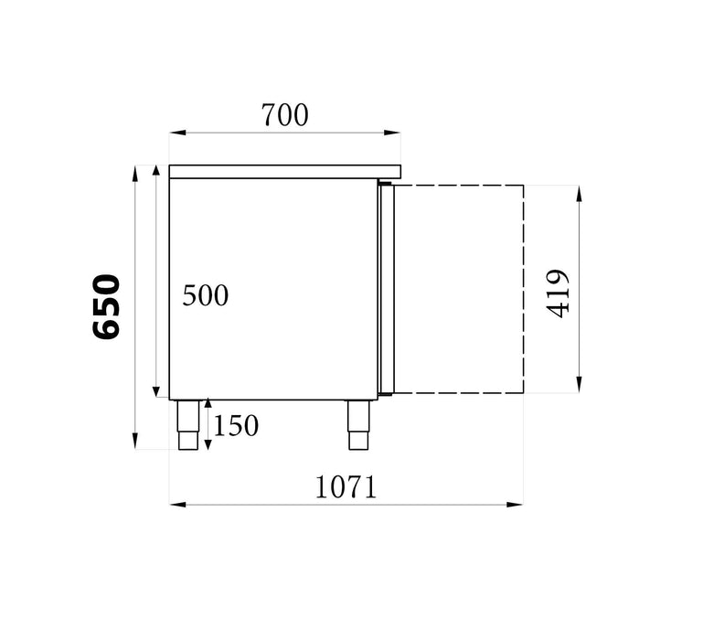 Stainless steel 2 door undercounter refrigerator with digital controls and ventilated cooling. view 2