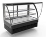 Combisteel round curved glass display cooler with stainless steel top and LED lighting view 2