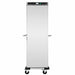 Stainless steel mobile heated banquet trolley with single door and guide rails for GN pans. view 3