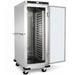 Stainless steel mobile heated banquet trolley with single door and GN pan guides. view 2