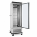 Tall stainless steel banquet trolley with single door and interior guide rails for gastronorm trays view 2