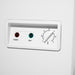 White painted steel chest freezer with stainless steel lid, freestanding unit view 5