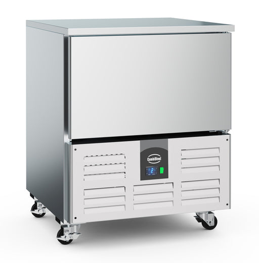 Stainless steel blast chiller cabinet with right-hinged door and five GN tray capacity