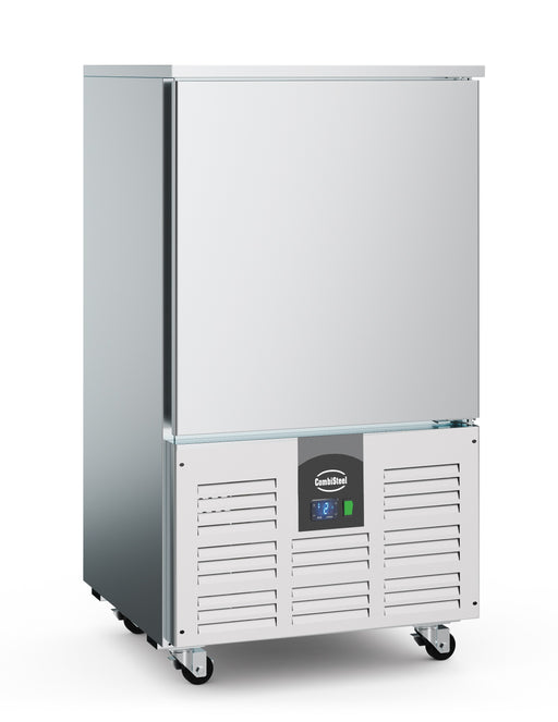 Stainless steel Combisteel blast chiller with right-hinged door and guide pairs.