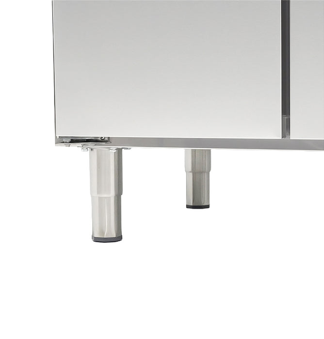 Stainless steel 2 door refrigerated prep counter with digital temperature display view 5